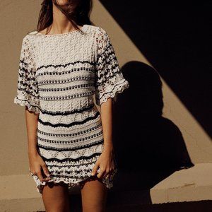 NWT Zara UK Crochet Knit Dress, Size Small